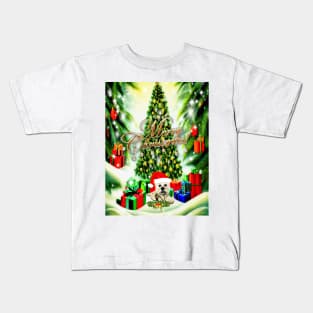 Cute Scottish Terrier Christmas Greeting Kids T-Shirt